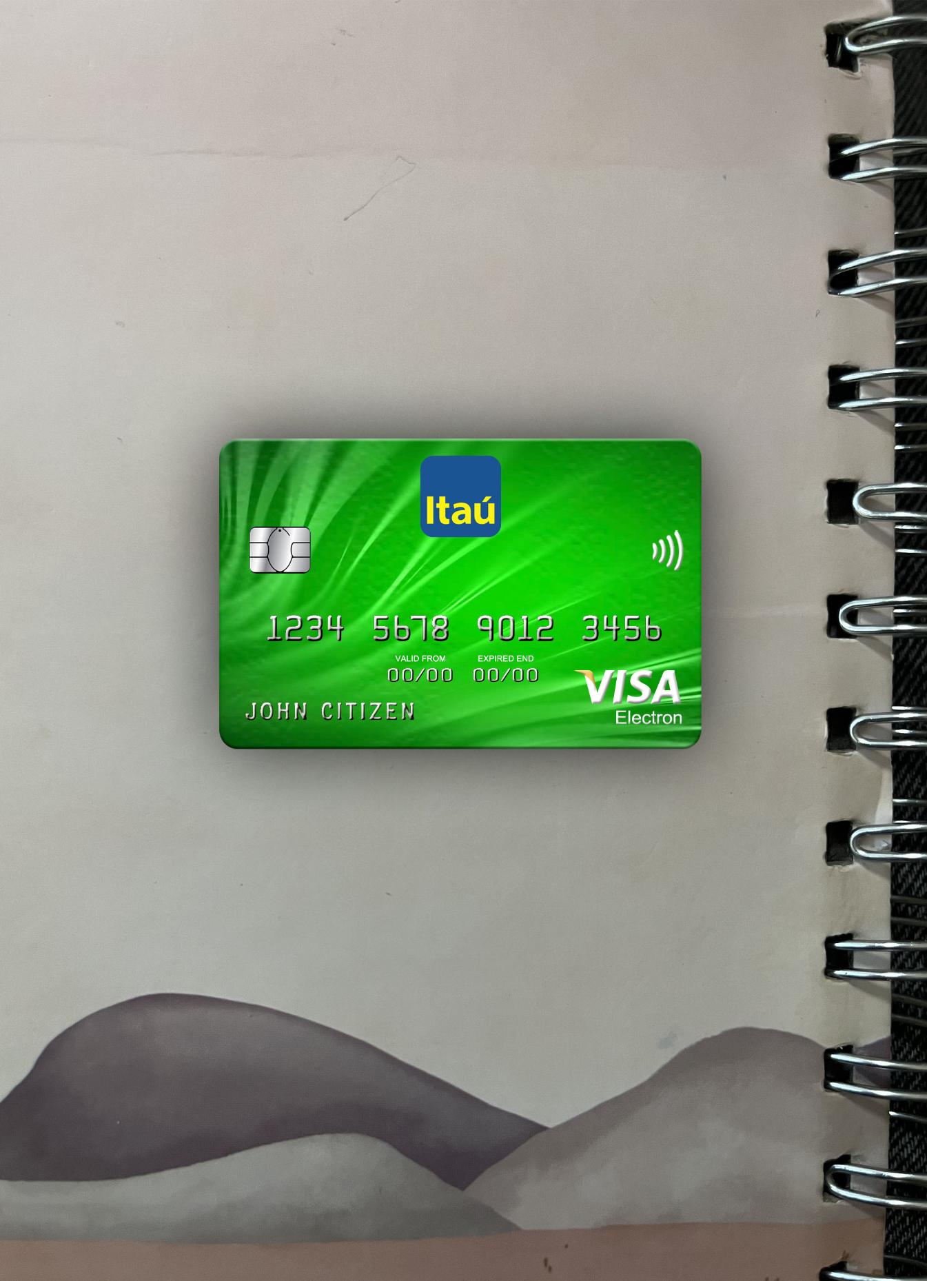 Download Uruguay Itau bank visa electron card photolook front Photoshop template